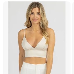 NWT. Express white satin dressy crop top. Size small.